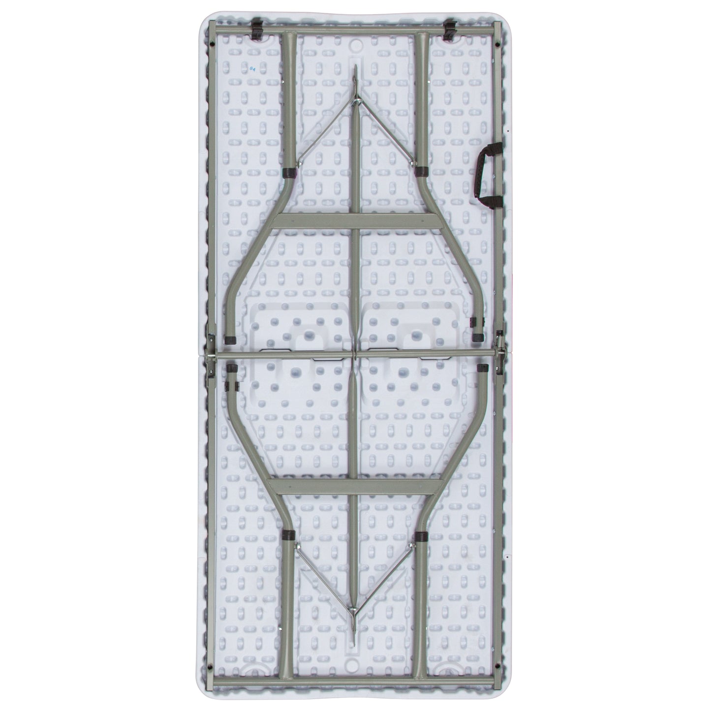 Kathryn 5-Foot Height Adjustable Bi-Fold Granite White Plastic Banquet and Event Folding Table with Carrying Handle Granite White