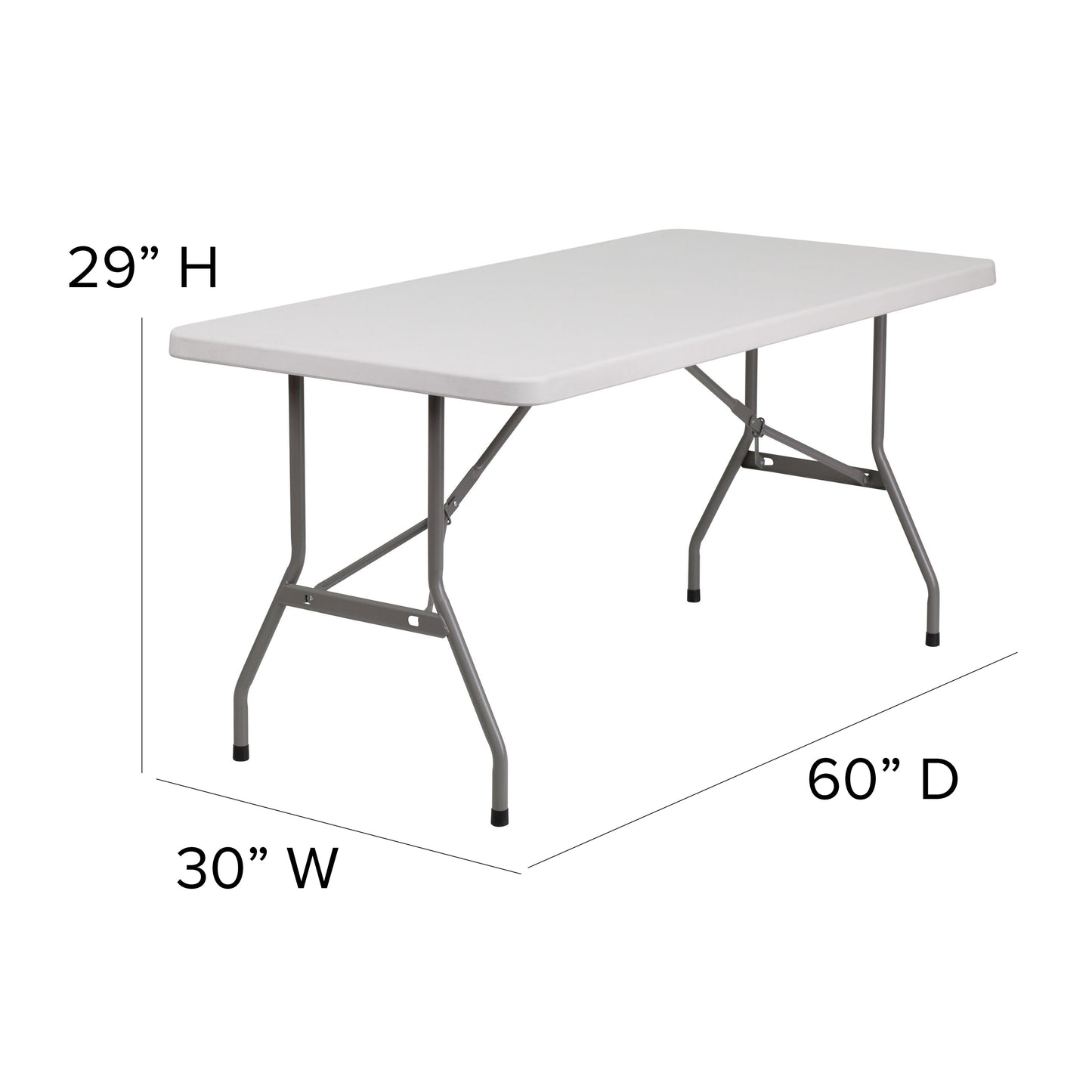 Kathryn 5-Foot Granite White Plastic Folding Table Granite White