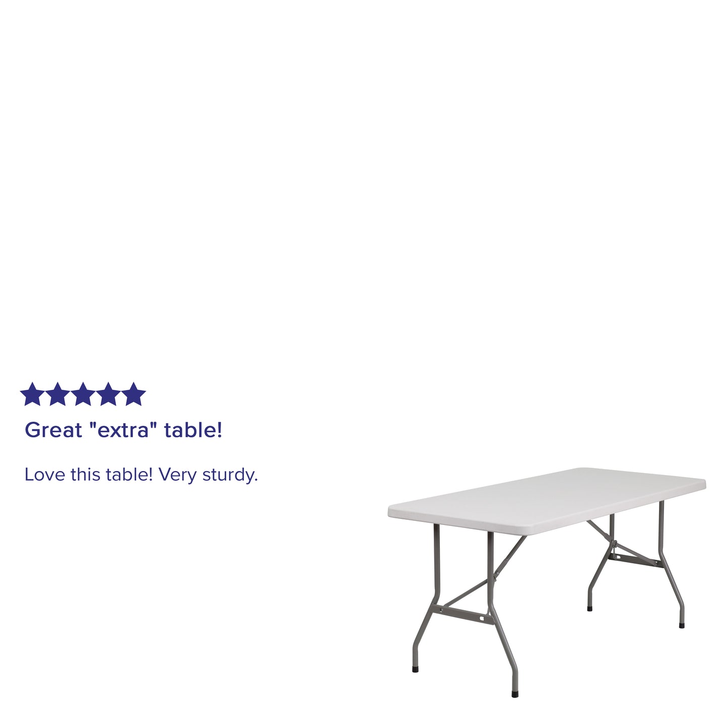 Kathryn 5-Foot Granite White Plastic Folding Table Granite White