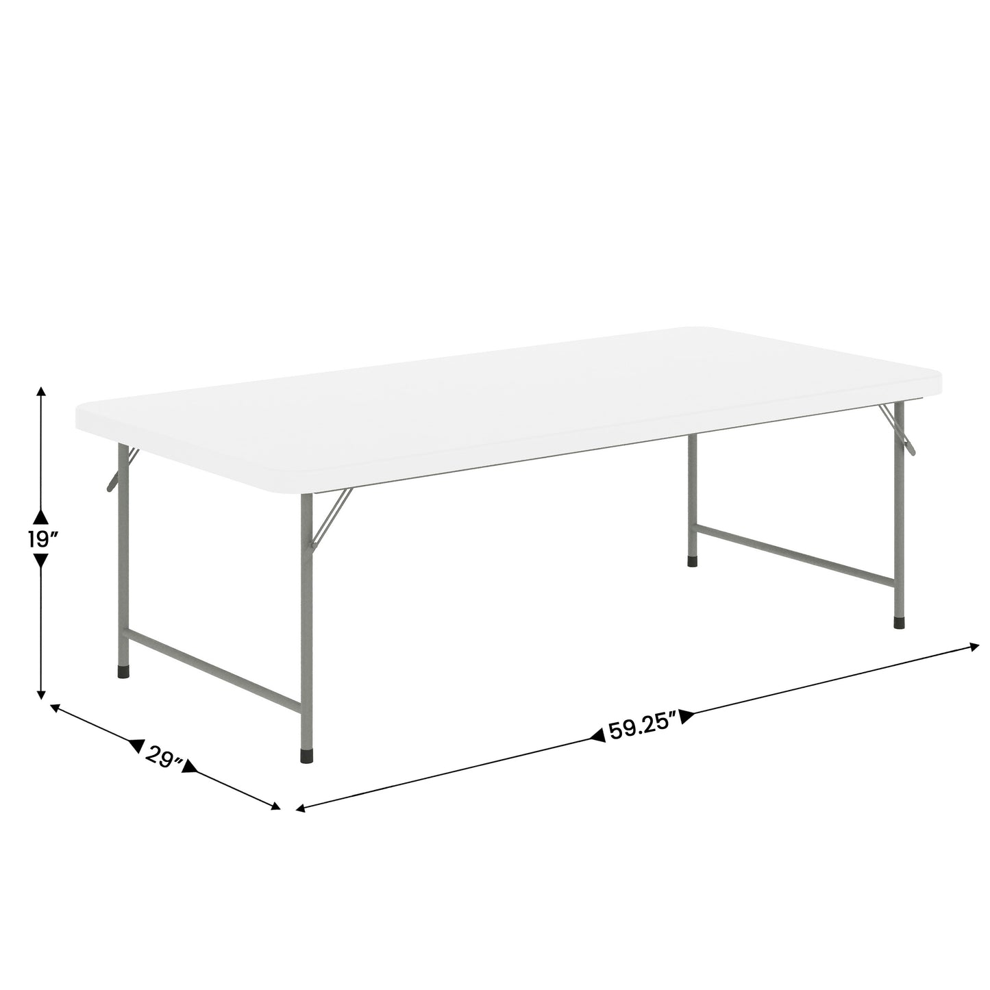 Paige 4.93-Foot Kid's Granite White Plastic Folding Table Granite White RB-3060-KID-GG