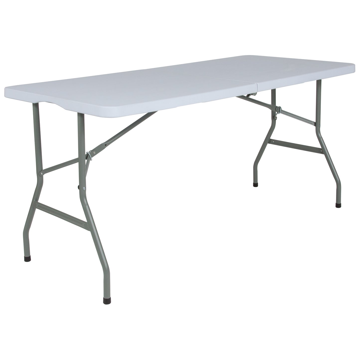 Kathryn 4.97-Foot Bi-Fold Granite White Plastic Folding Table Granite White