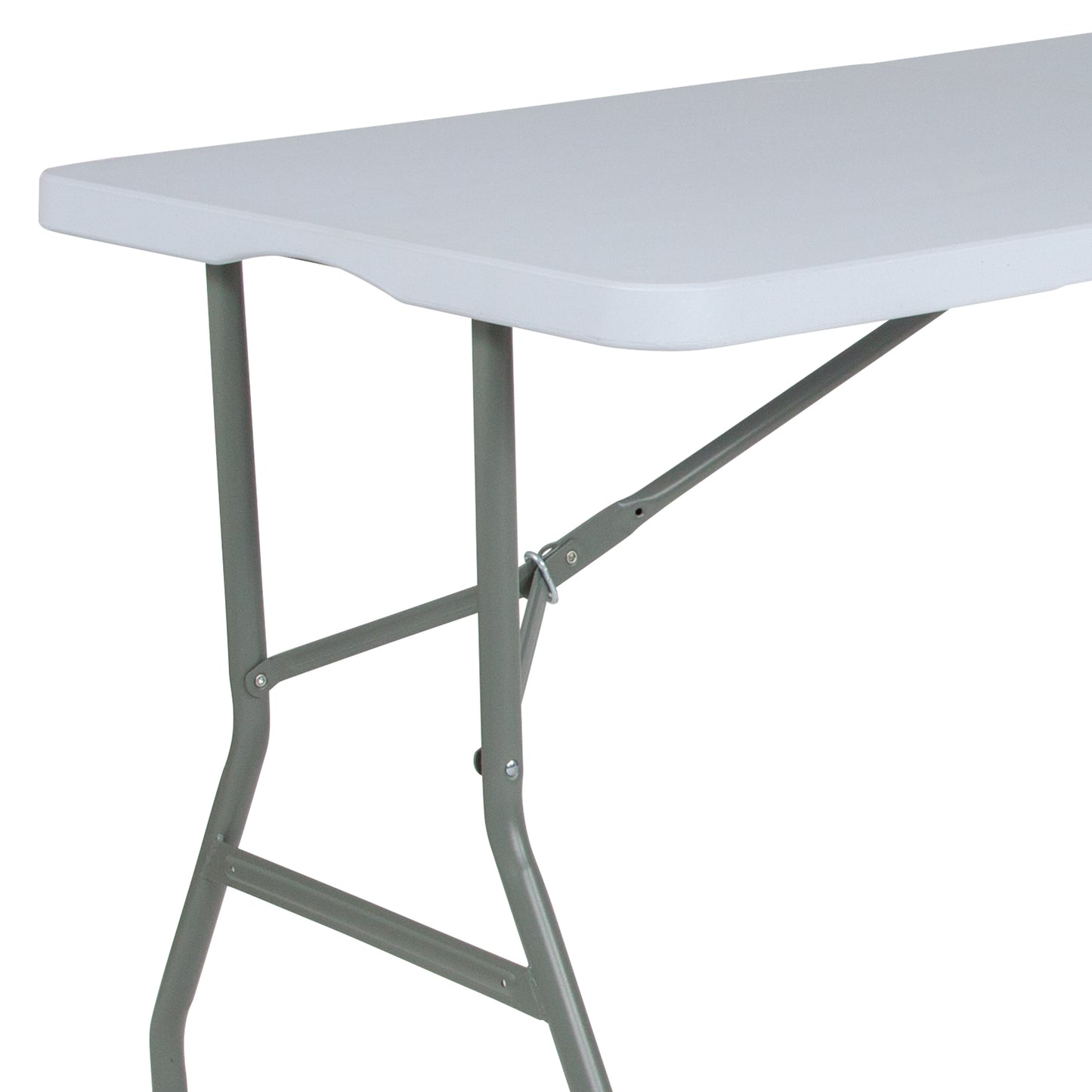 Kathryn 4.97-Foot Bi-Fold Granite White Plastic Folding Table Granite White