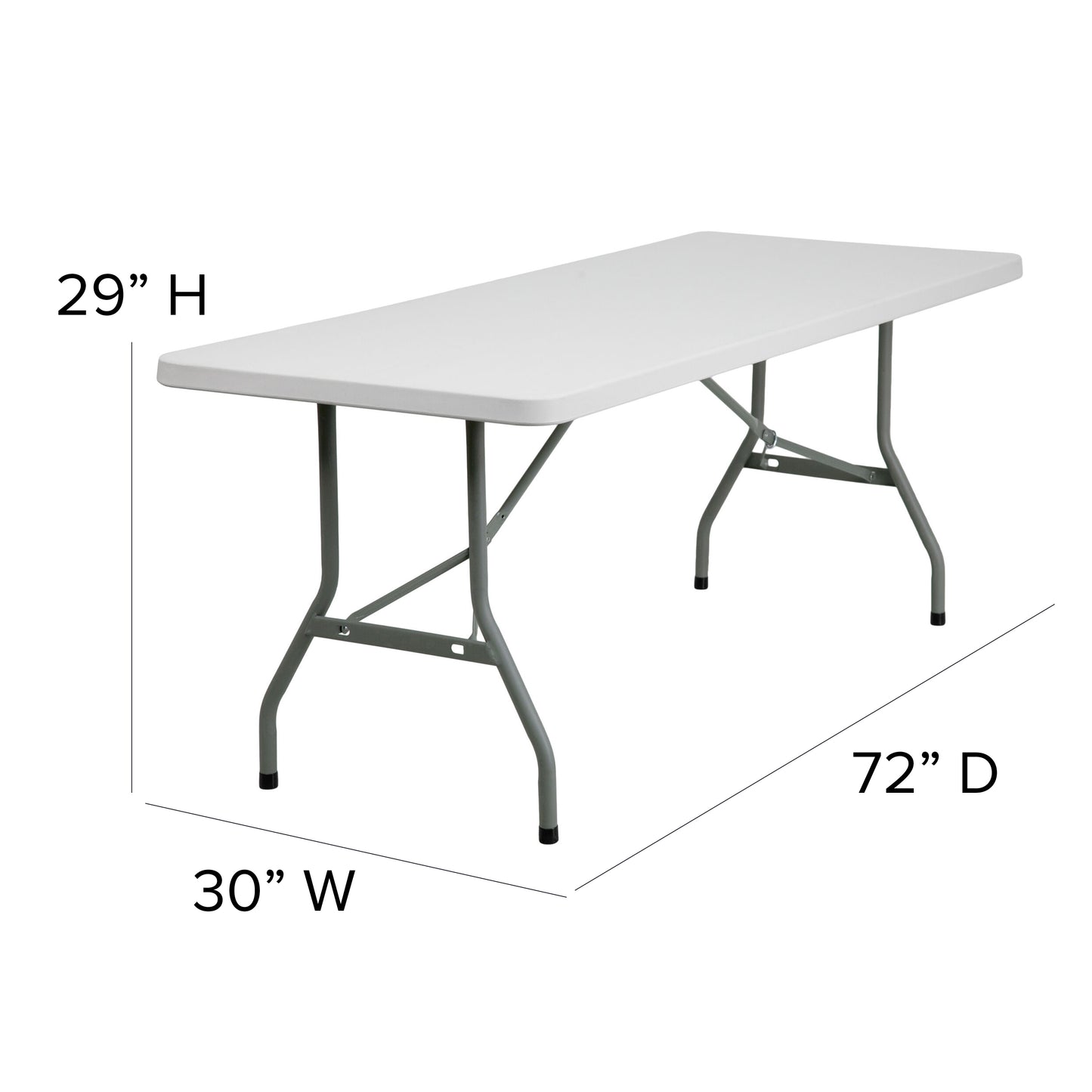 Kathryn 6-Foot Granite White Plastic Folding Table Granite White