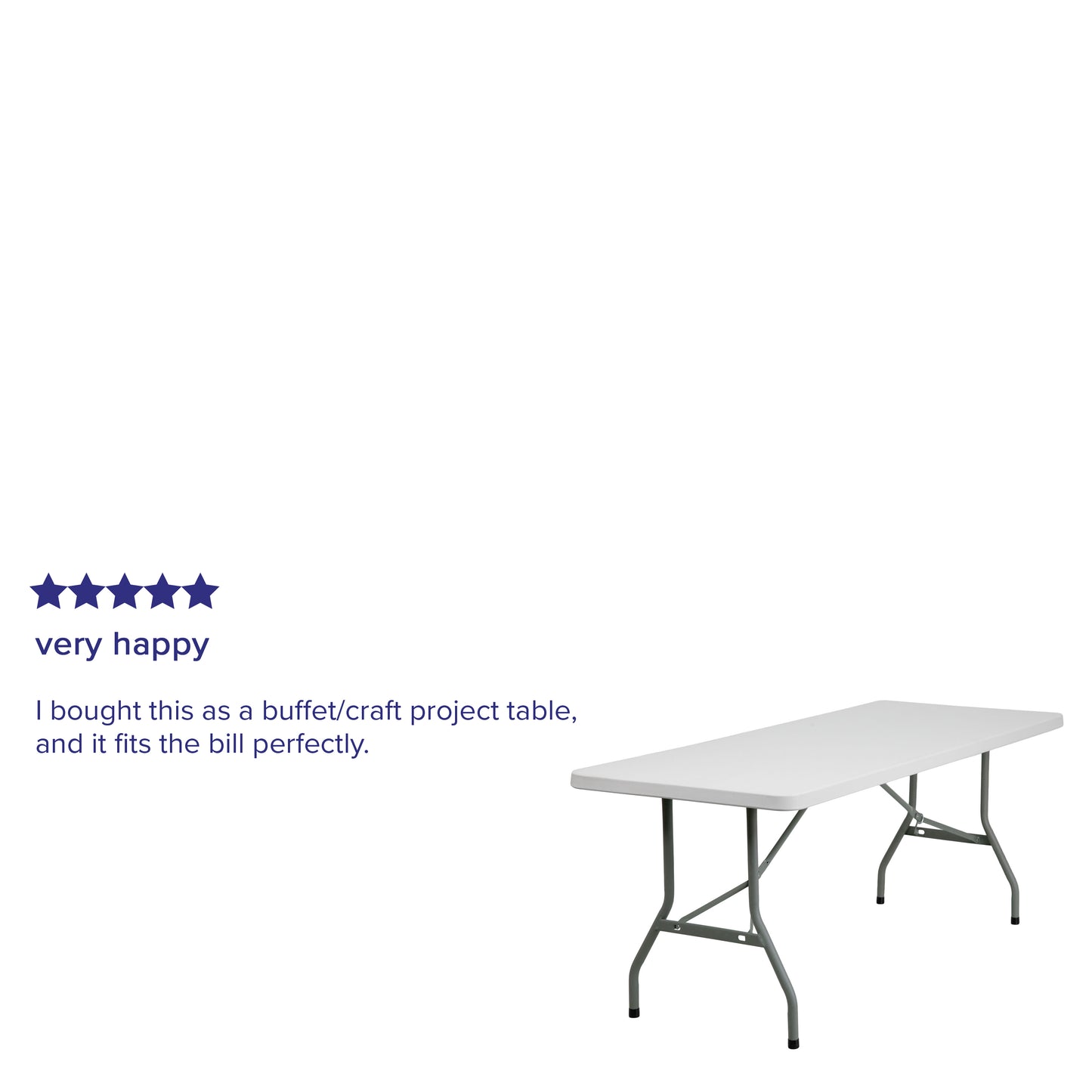Kathryn 6-Foot Granite White Plastic Folding Table Granite White