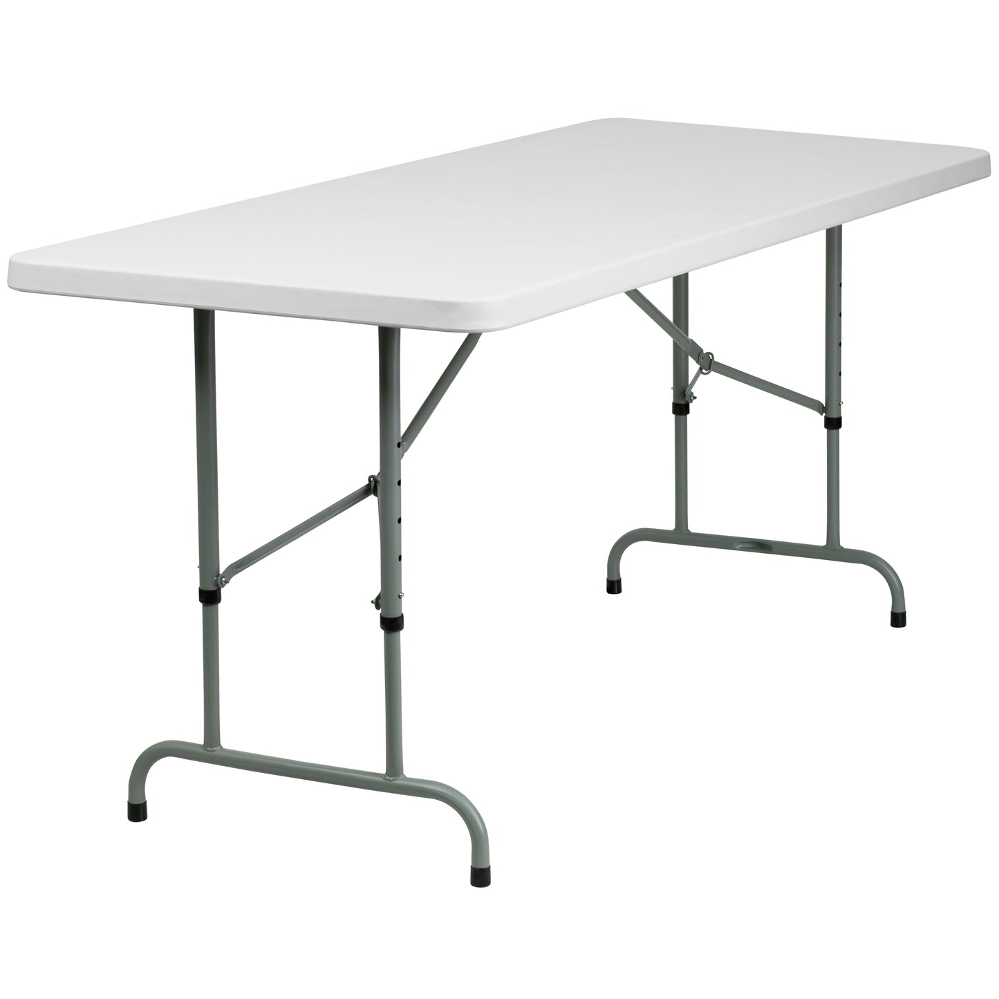 Kathryn 6-Foot Height Adjustable Granite White Plastic Folding Table Granite White RB-3072ADJ-GG