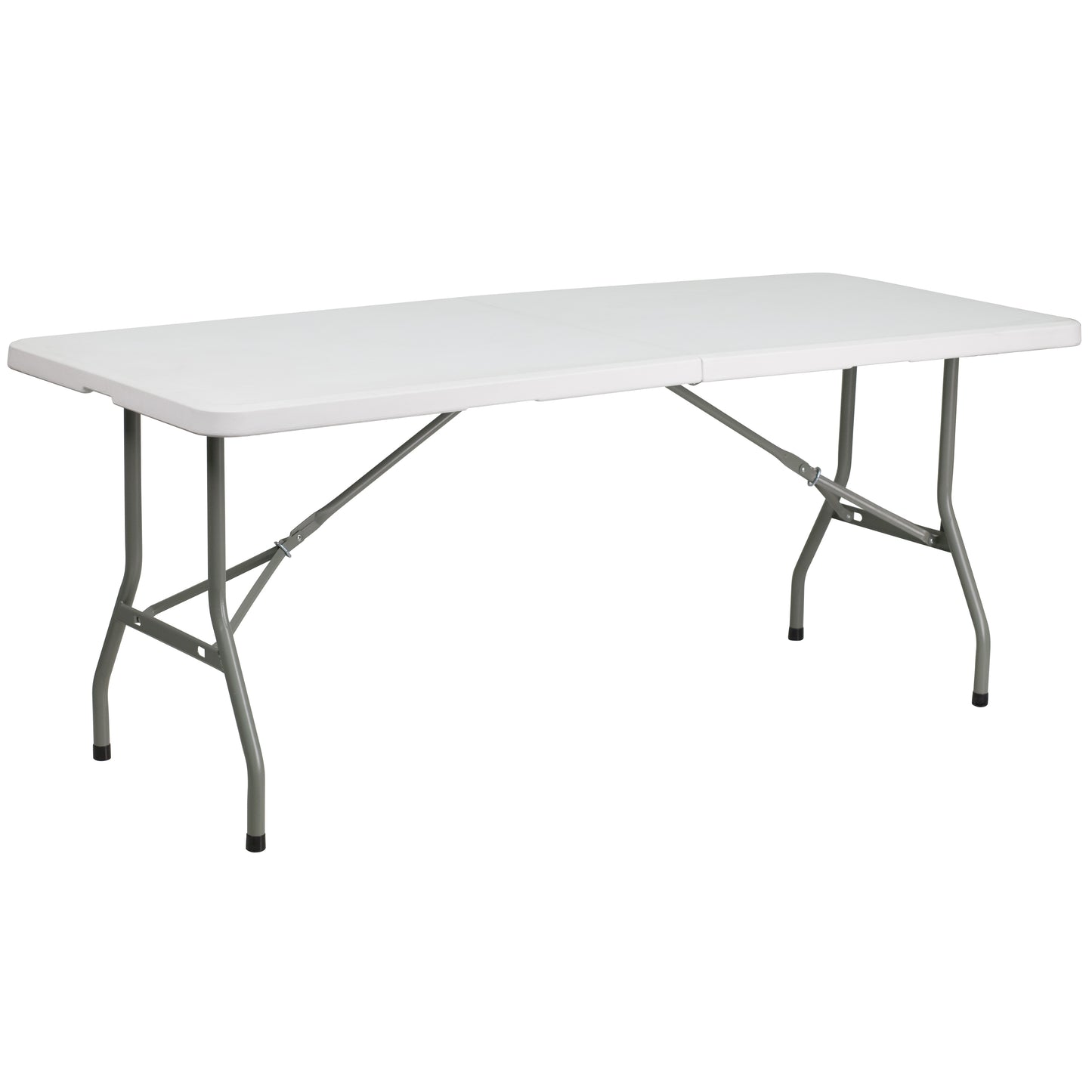 Kathryn 6-Foot Bi-Fold Granite White Plastic Folding Table Granite White