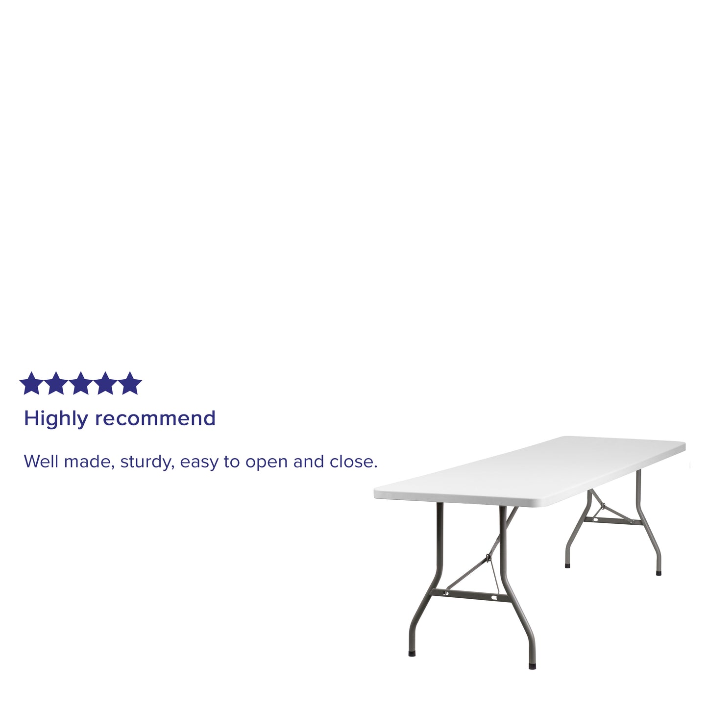 Kathryn 8-Foot Granite White Plastic Folding Table Granite White