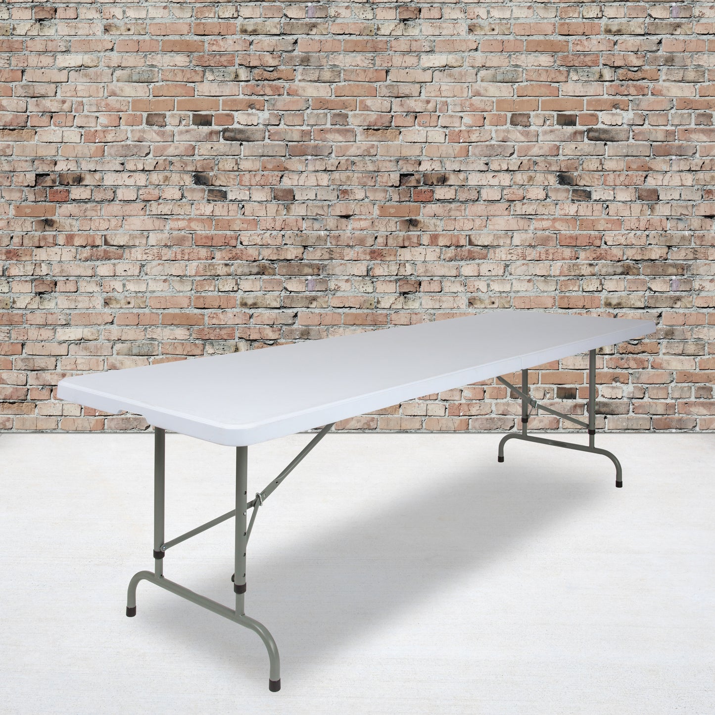 Kathryn 8-Foot Height Adjustable Granite White Plastic Folding Table Granite White RB-3096ADJ-GG