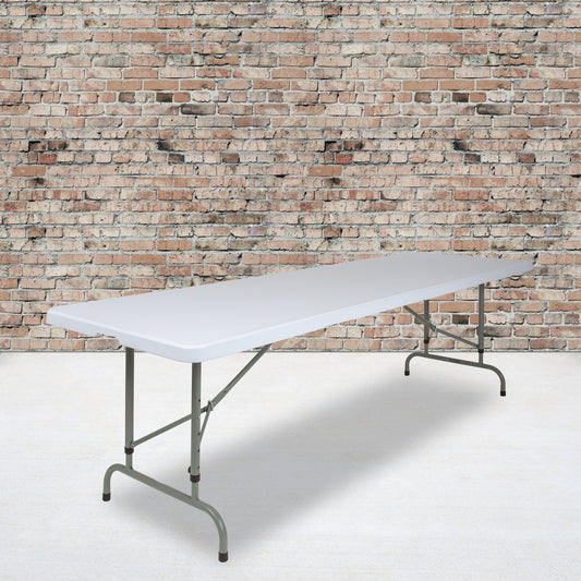 Kathryn 8-Foot Height Adjustable Granite White Plastic Folding Table Granite White