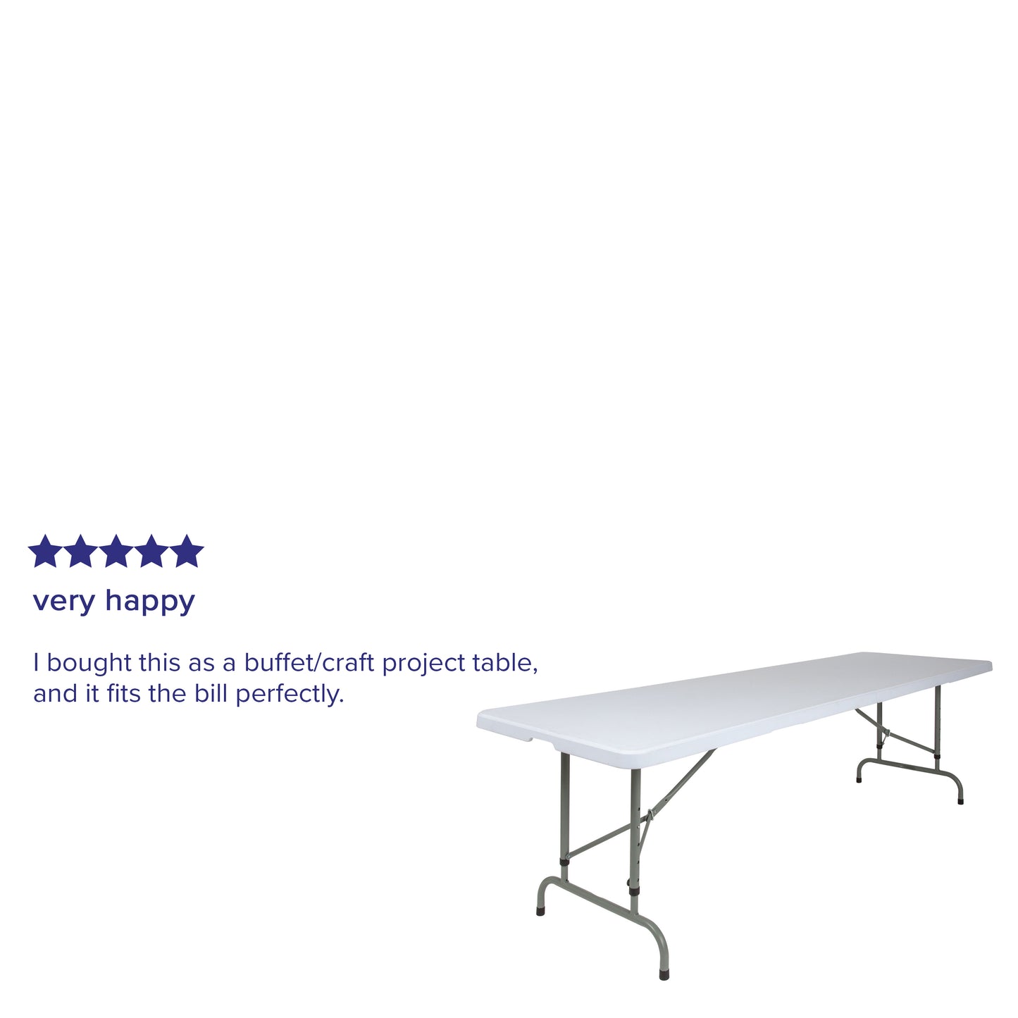 Kathryn 8-Foot Height Adjustable Granite White Plastic Folding Table Granite White RB-3096ADJ-GG