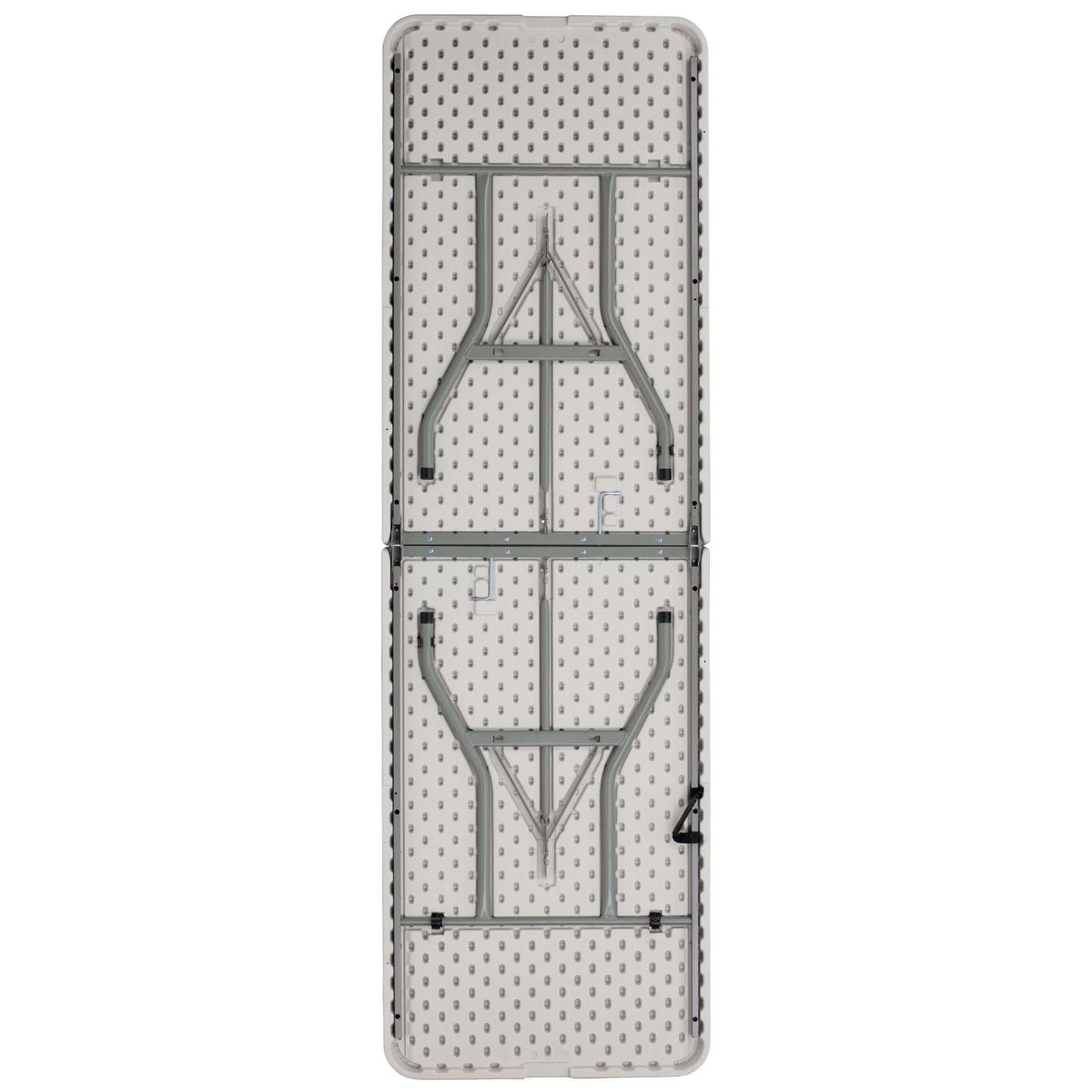 Kathryn 8-Foot Bi-Fold Granite White Plastic Banquet and Event Folding Table with Carrying Handle Granite White RB-3096FH-GG