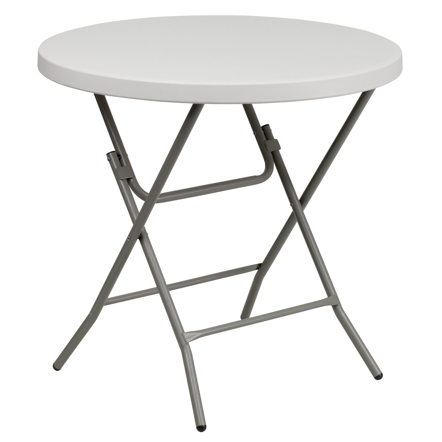 Kathryn 2.63-Foot Round Granite White Plastic Folding Table Granite White