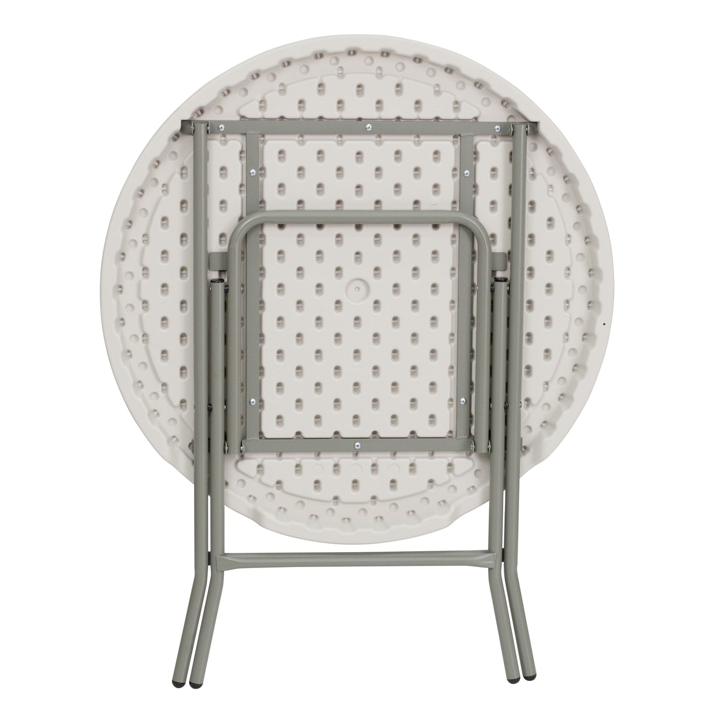 Kathryn 2.63-Foot Round Granite White Plastic Folding Table Granite White