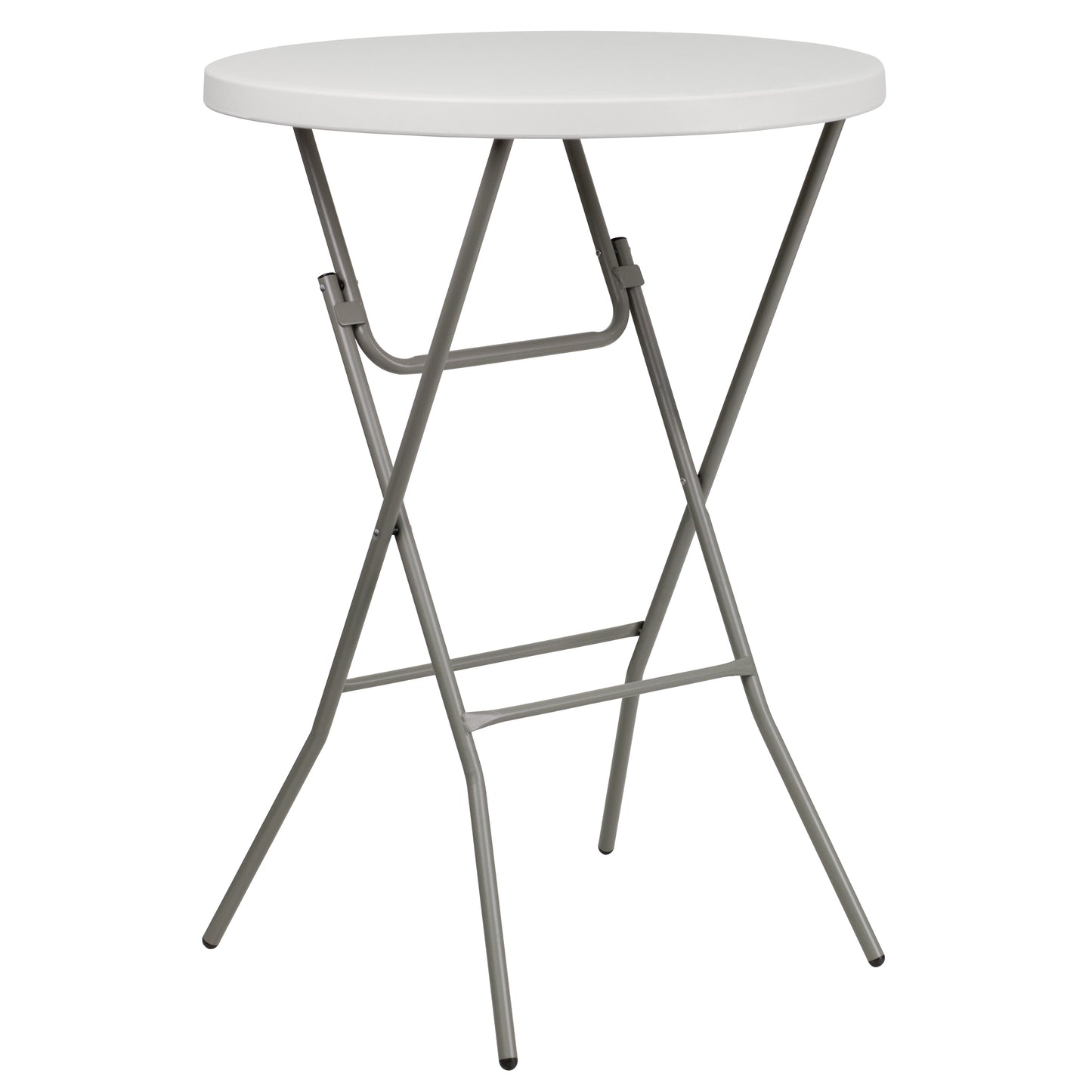 Kathryn 2.63-Foot Round Granite White Plastic Bar Height Folding Table Granite White RB-32RB-BAR-GW-GG