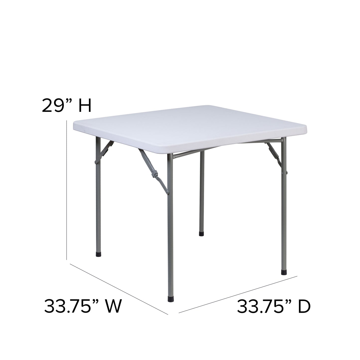 Kathryn 2.81-Foot Square Granite White Plastic Folding Table Granite White RB-3434-GG