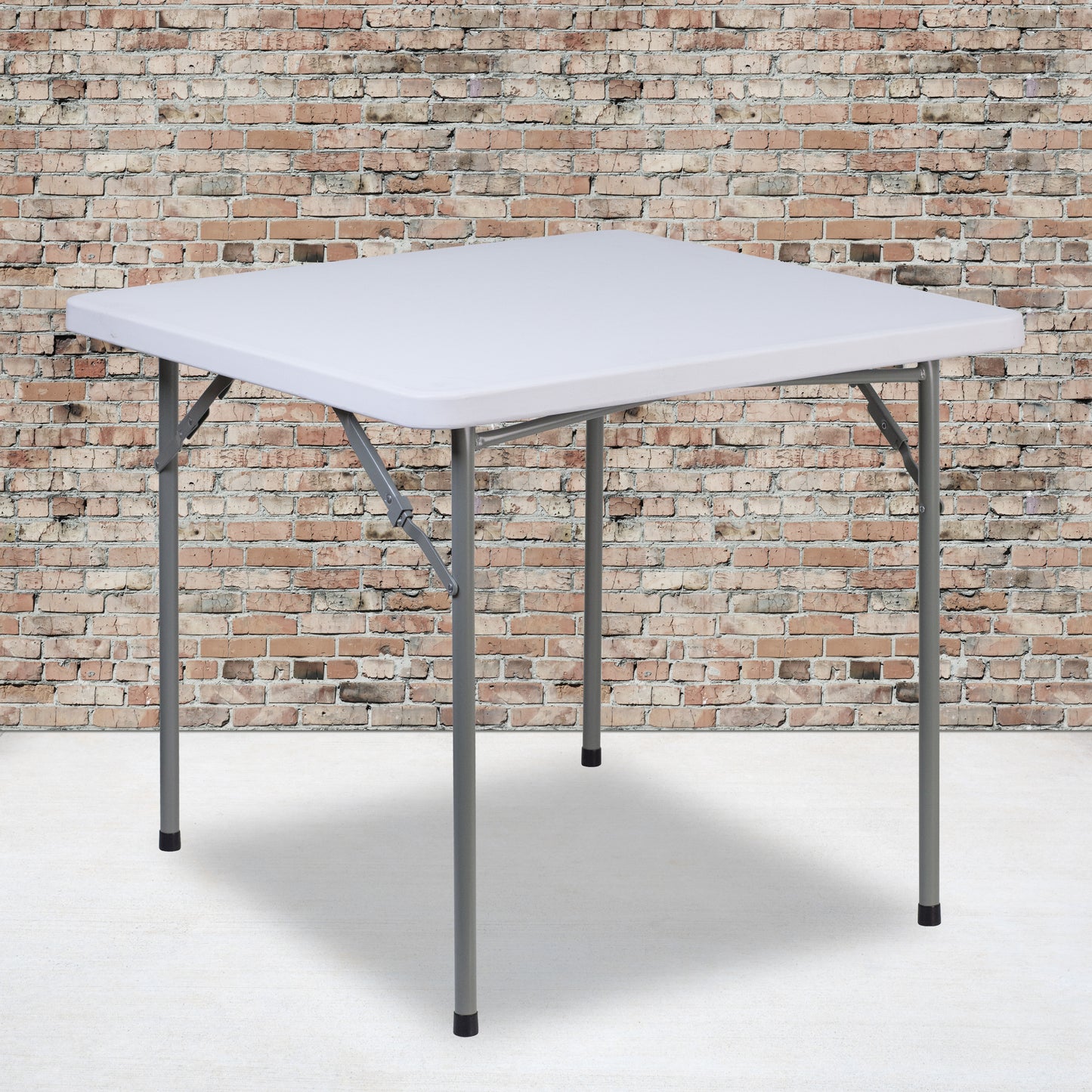 Kathryn 2.81-Foot Square Granite White Plastic Folding Table Granite White RB-3434-GG