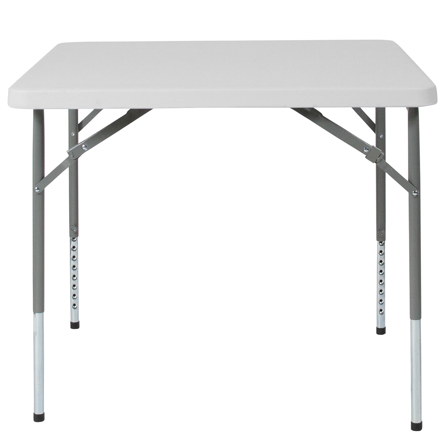 Kathryn 2.79-Foot Square Height Adjustable Granite White Plastic Folding Table Granite White