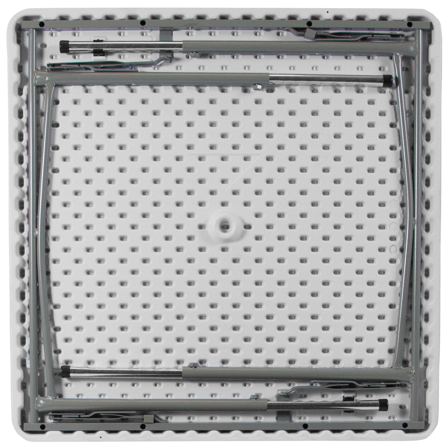 Kathryn 2.79-Foot Square Height Adjustable Granite White Plastic Folding Table Granite White
