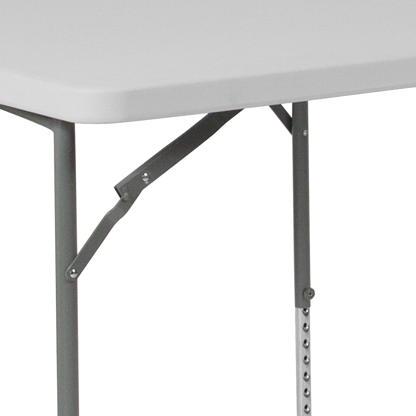 Kathryn 2.79-Foot Square Height Adjustable Granite White Plastic Folding Table Granite White