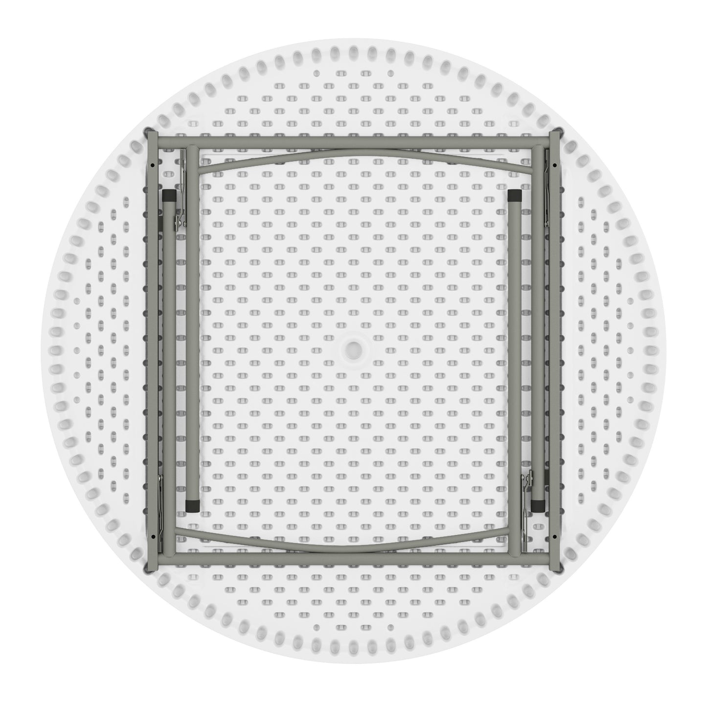 Kathryn 4-Foot Round Granite White Plastic Folding Table Granite White RB-48R-GG
