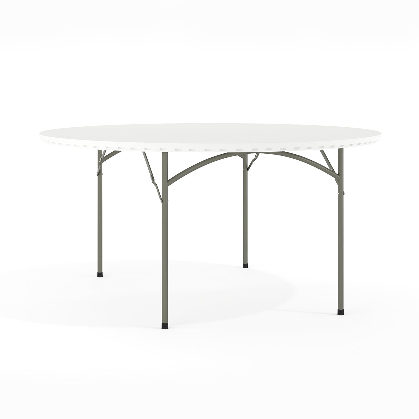 Kathryn 5-Foot Round Granite White Plastic Folding Table, Commercial Grade Round Table for 8 Guests Granite White