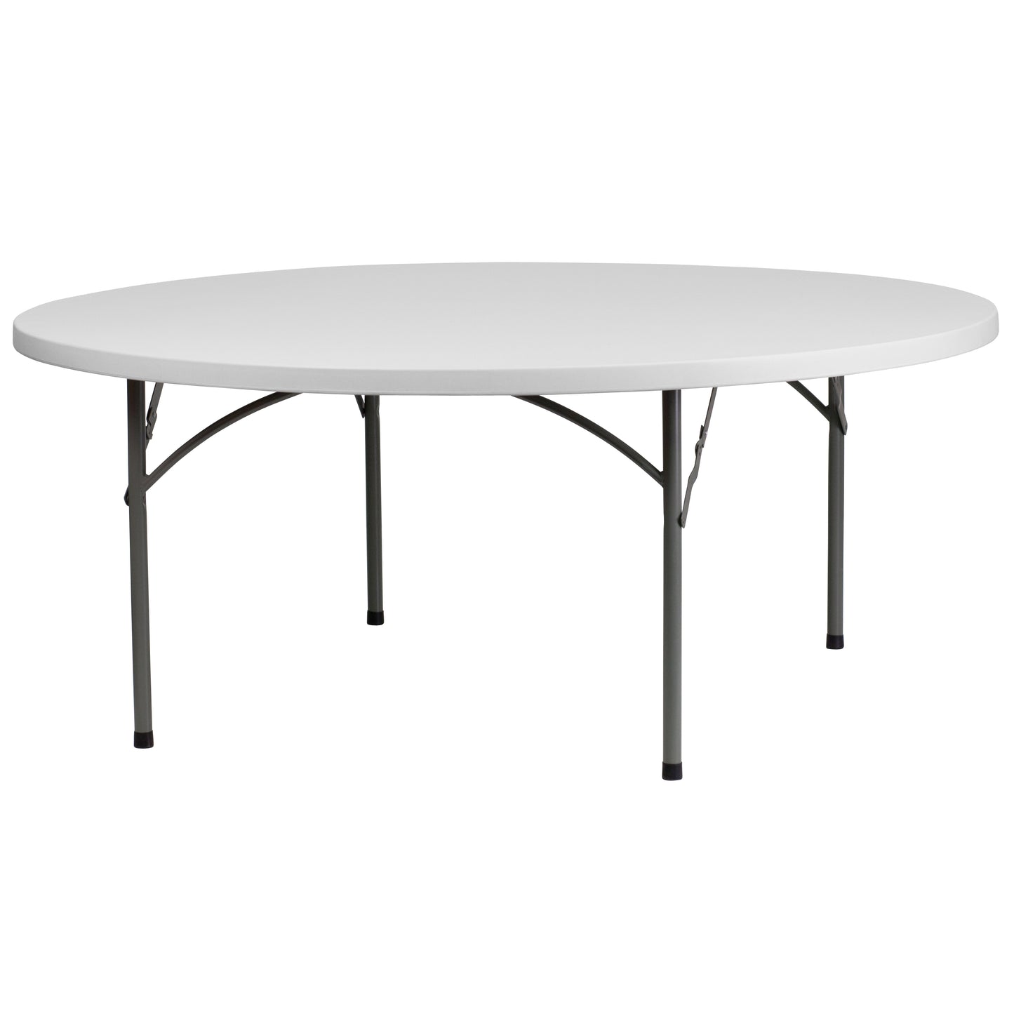 Kathryn 6-Foot Round Granite White Plastic Folding Table Granite White RB-72R-GG
