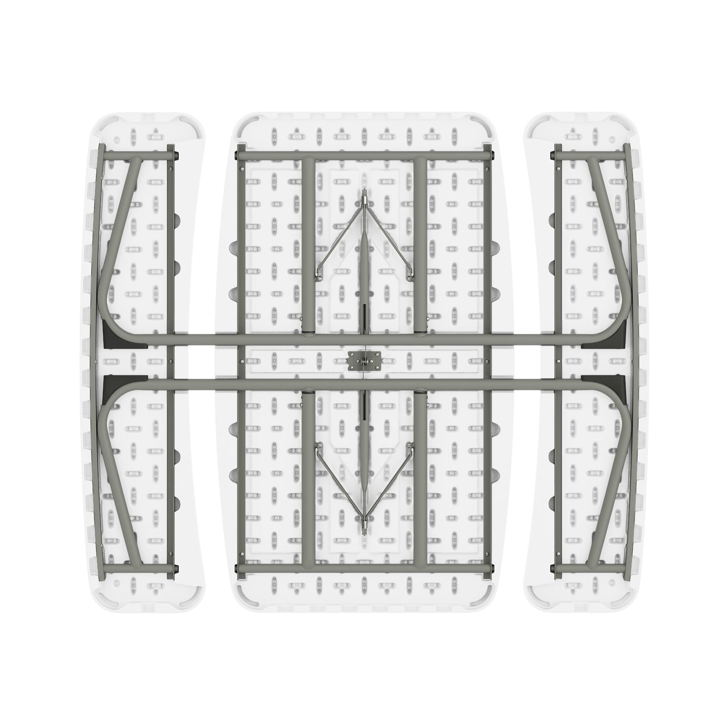 Paige Easy-Fold White Folding Plastic Kids Outdoor Picnic Table and Benches - Commercial Grade - Seating for 4 Kids White