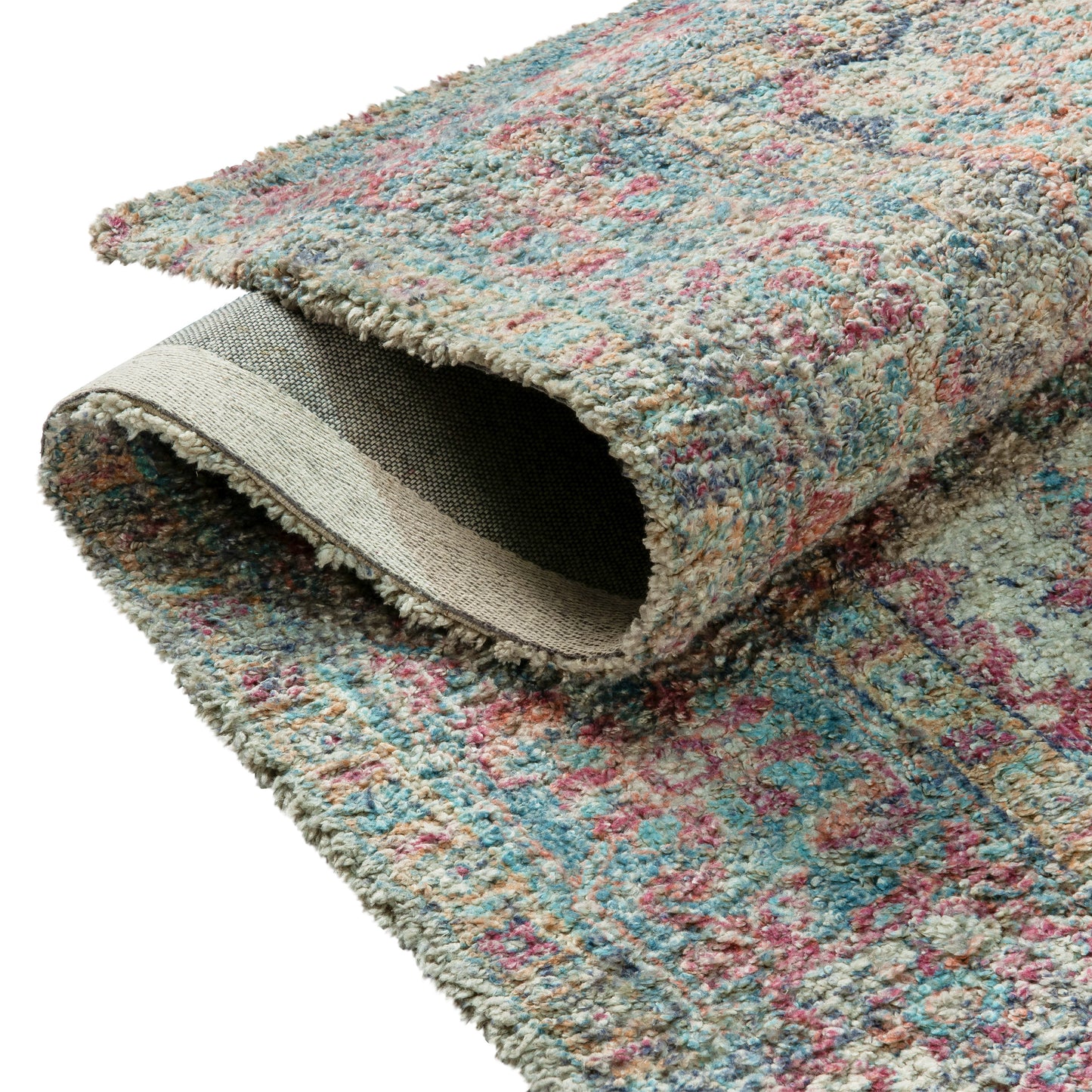 Katherine Distressed Vintage Medallion Area Rug - 8' x 10' - Blue Multi Polyester Blue Multi RC-EG-202101-01-810-BL-GG