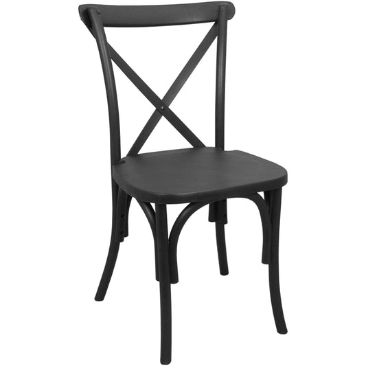 2-pack Advantage Black Resin X-Back Chair Black RESXB-BLACK-2
