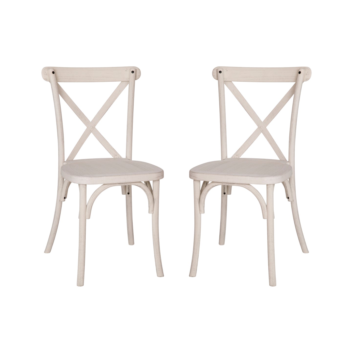 2-pack Advantage White Resin X-Back Chair White RESXB-WHITE-2