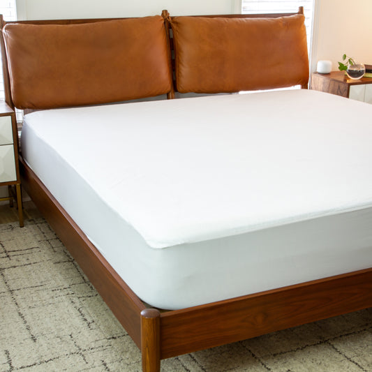 Capri Comfortable Sleep Premium Fitted 100% Waterproof-Hypoallergenic Vinyl Free Mattress Protector - Breathable Fabric Surface, Full White