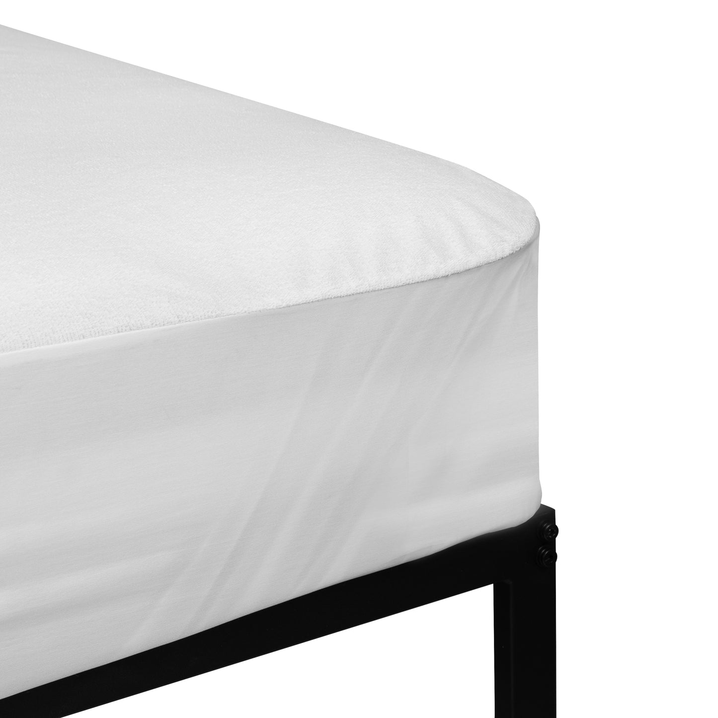 Capri Comfortable Sleep Premium Fitted 100% Waterproof-Hypoallergenic Vinyl Free Mattress Protector - Breathable Fabric Surface, Twin White