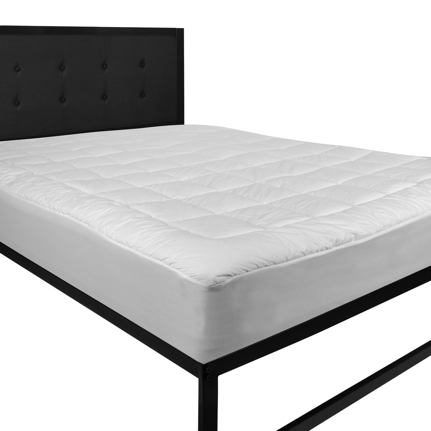 Capri Comfortable Sleep White Mattress Pad - Deep Pocket - King Size - Quilted Cotton Top - Hypoallergenic - Fits 8"-21" Mattresses White