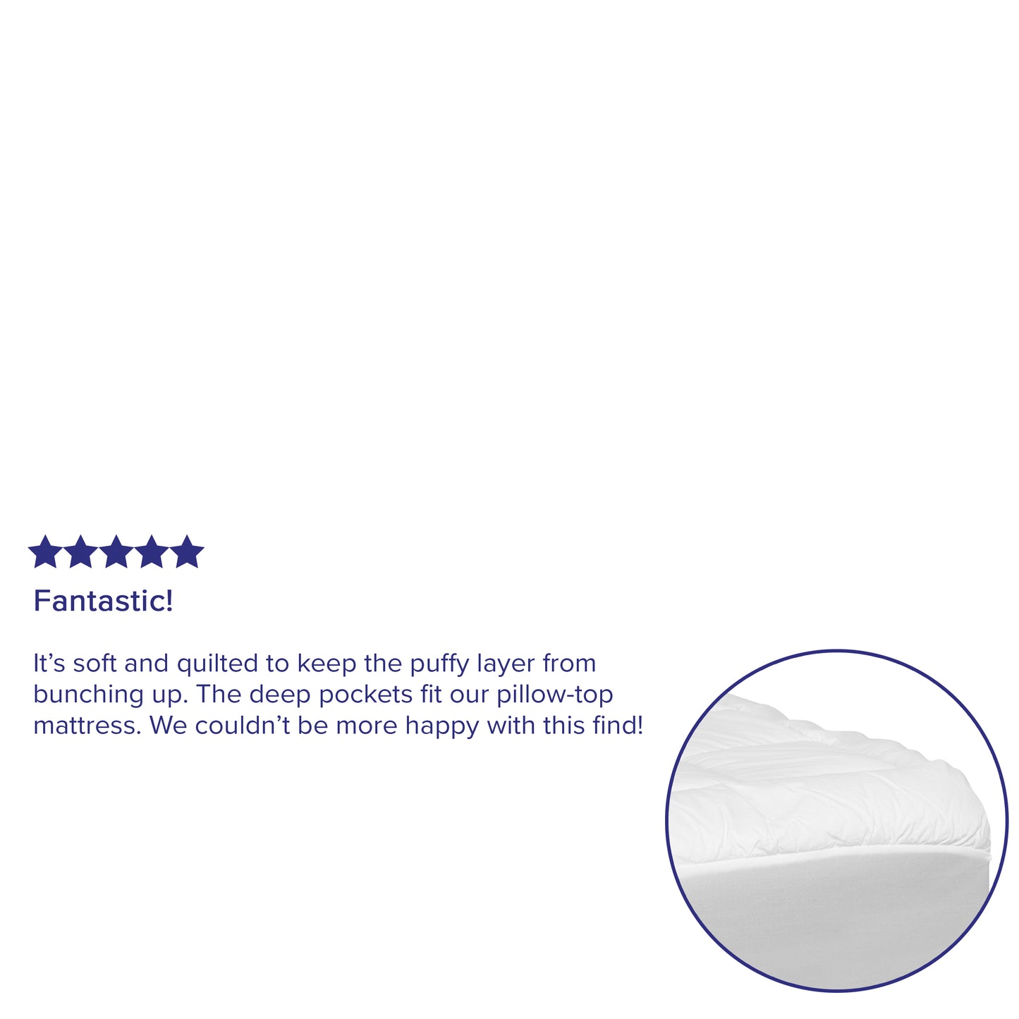 Capri Comfortable Sleep White Mattress Pad - Deep Pocket - King Size - Quilted Cotton Top - Hypoallergenic - Fits 8"-21" Mattresses White