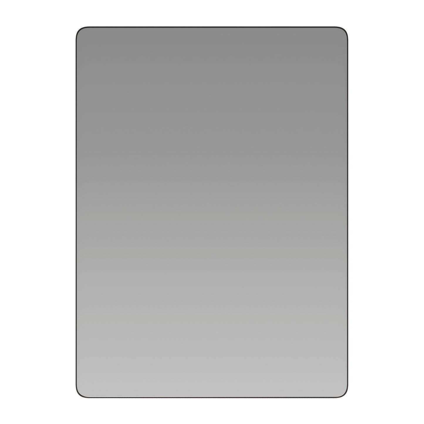 Susan 22" x 30" Decorative Wall Mirror - Rounded Corners, Bathroom & Living Room Glass Mirror Hangs Horizontal Or Vertical, Black Black