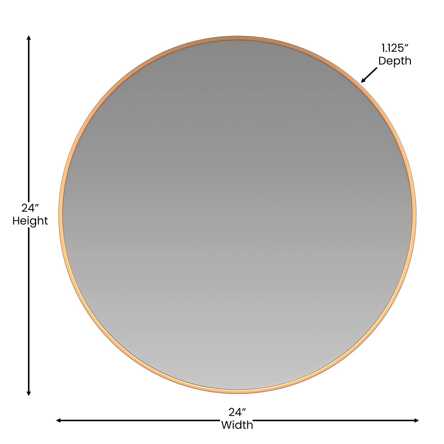 Julianne 24" Round Gold Metal Framed Wall Mirror - Large Accent Mirror for Bathroom, Vanity, Entryway, Dining Room, & Living Room Gold