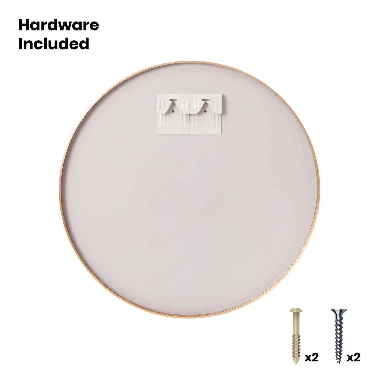 Julianne 24" Round Gold Metal Framed Wall Mirror - Large Accent Mirror for Bathroom, Vanity, Entryway, Dining Room, & Living Room Gold