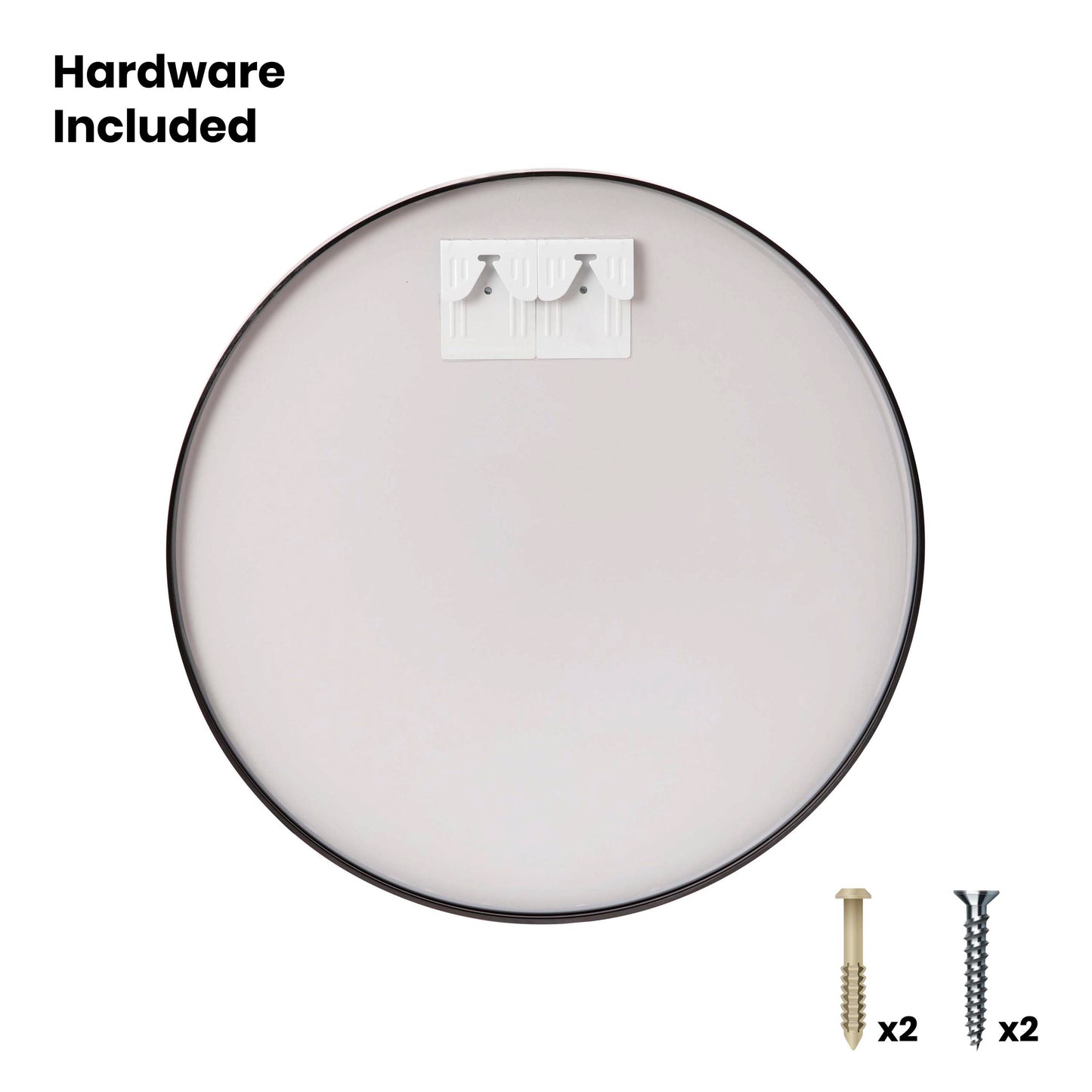 Julianne 36" Round Black Metal Framed Wall Mirror - Large Accent Mirror for Bathroom, Vanity, Entryway, Dining Room, & Living Room Black
