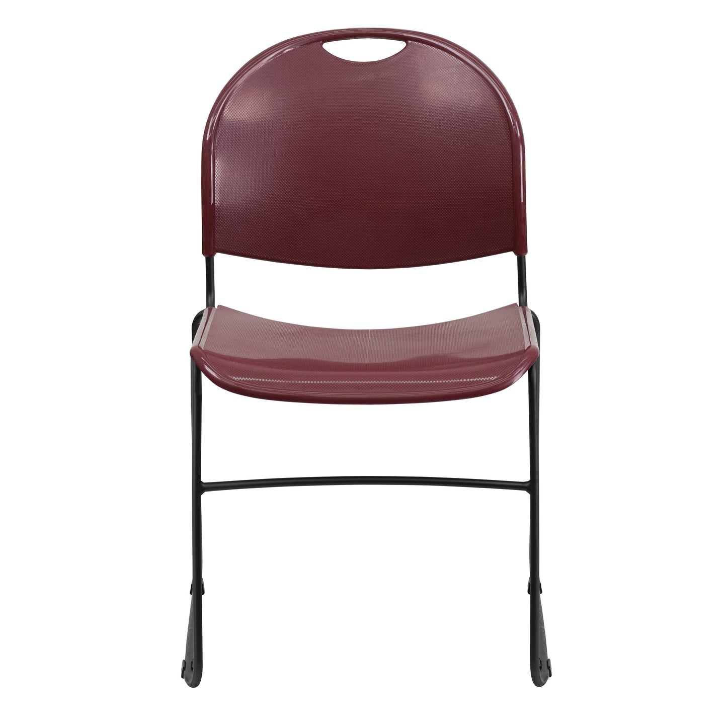 HERCULES Series 880 lb. Capacity Burgundy Ultra-Compact Stack Chair with Black Powder Coated Frame Burgundy Plastic/Black Frame