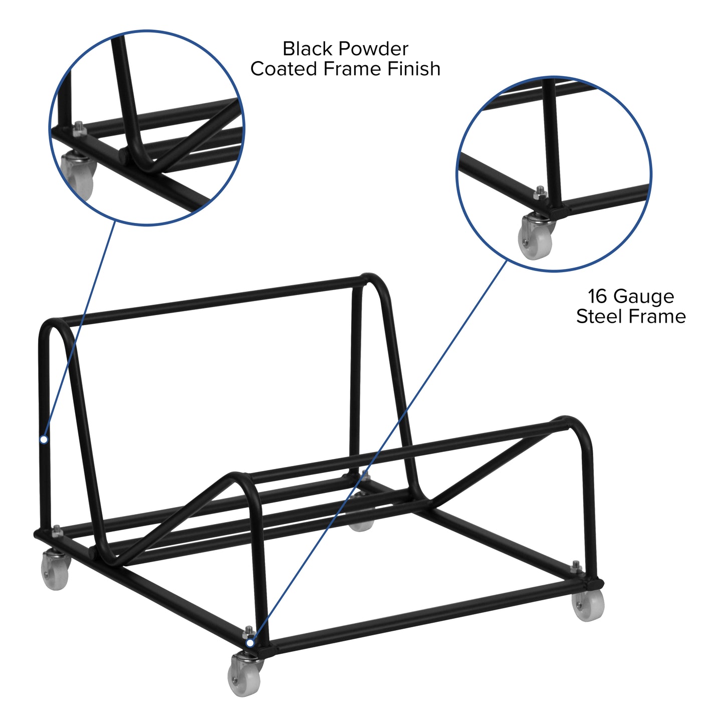 Hercules Sled Base Stack Chair Dolly Black