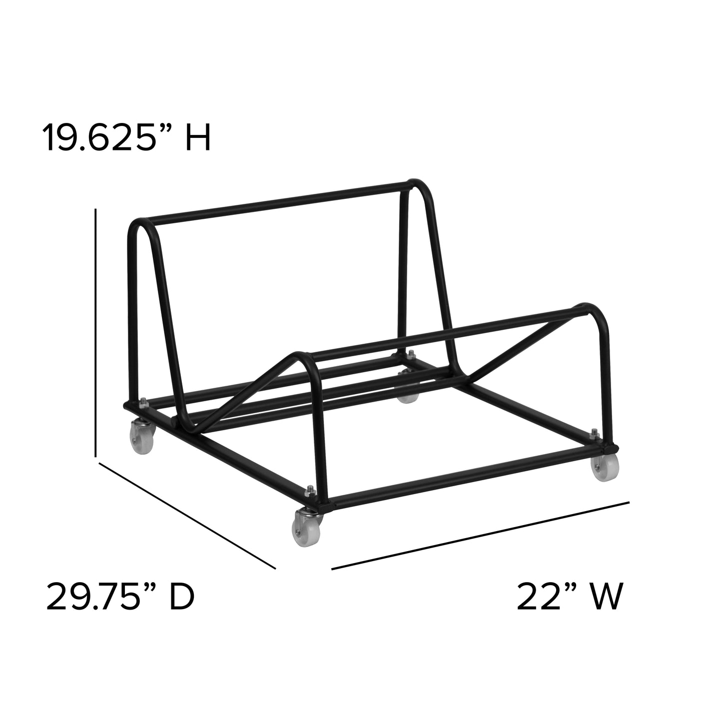 Hercules Sled Base Stack Chair Dolly Black