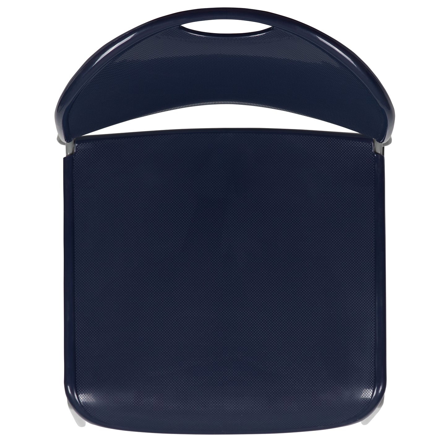 HERCULES Series 880 lb. Capacity Navy Ultra-Compact Stack Chair with Silver Powder Coated Frame Navy Plastic/Silver Frame RUT-188-NY-GG