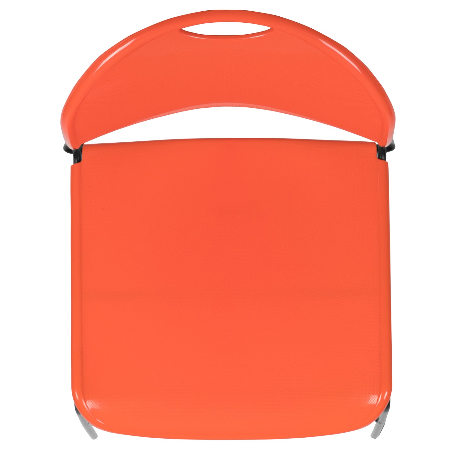 HERCULES Series 880 lb. Capacity Orange Ultra-Compact Stack Chair with Black Powder Coated Frame Orange Plastic/Black Frame