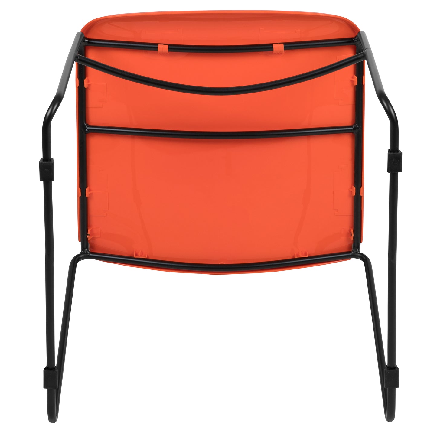 HERCULES Series 880 lb. Capacity Orange Ultra-Compact Stack Chair with Black Powder Coated Frame Orange Plastic/Black Frame
