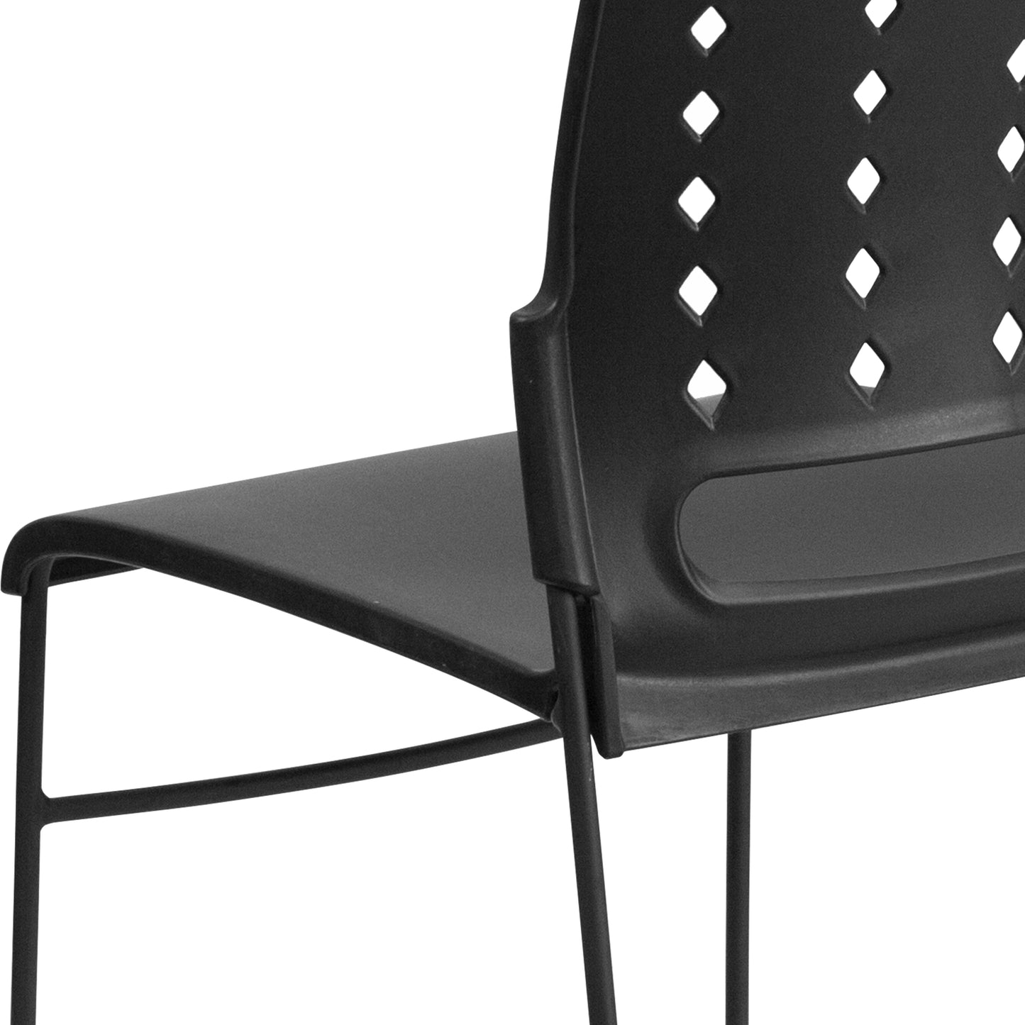 HERCULES Series 881 lb. Capacity Black Sled Base Stack Chair with Air-Vent Back Black