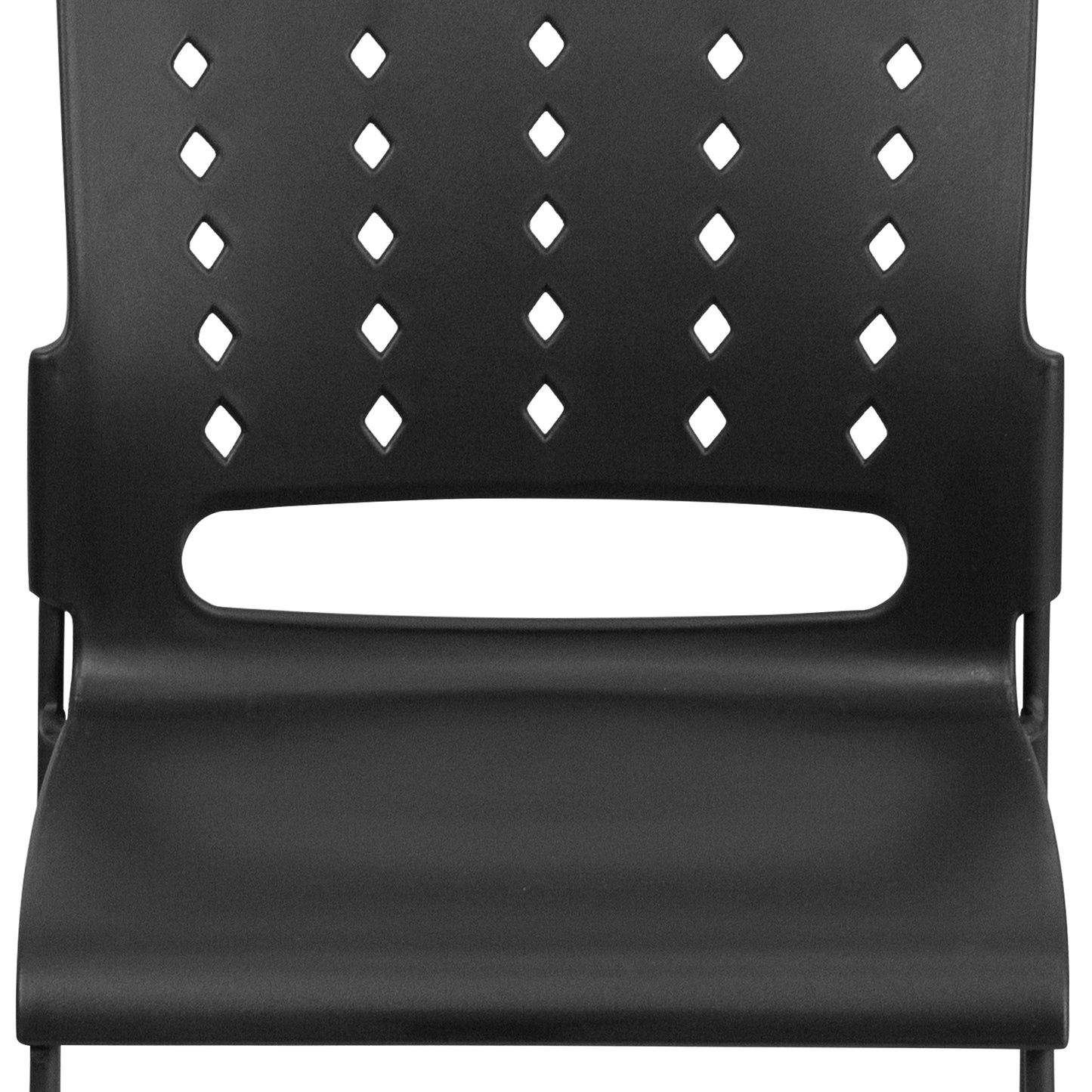 HERCULES Series 881 lb. Capacity Black Sled Base Stack Chair with Air-Vent Back Black
