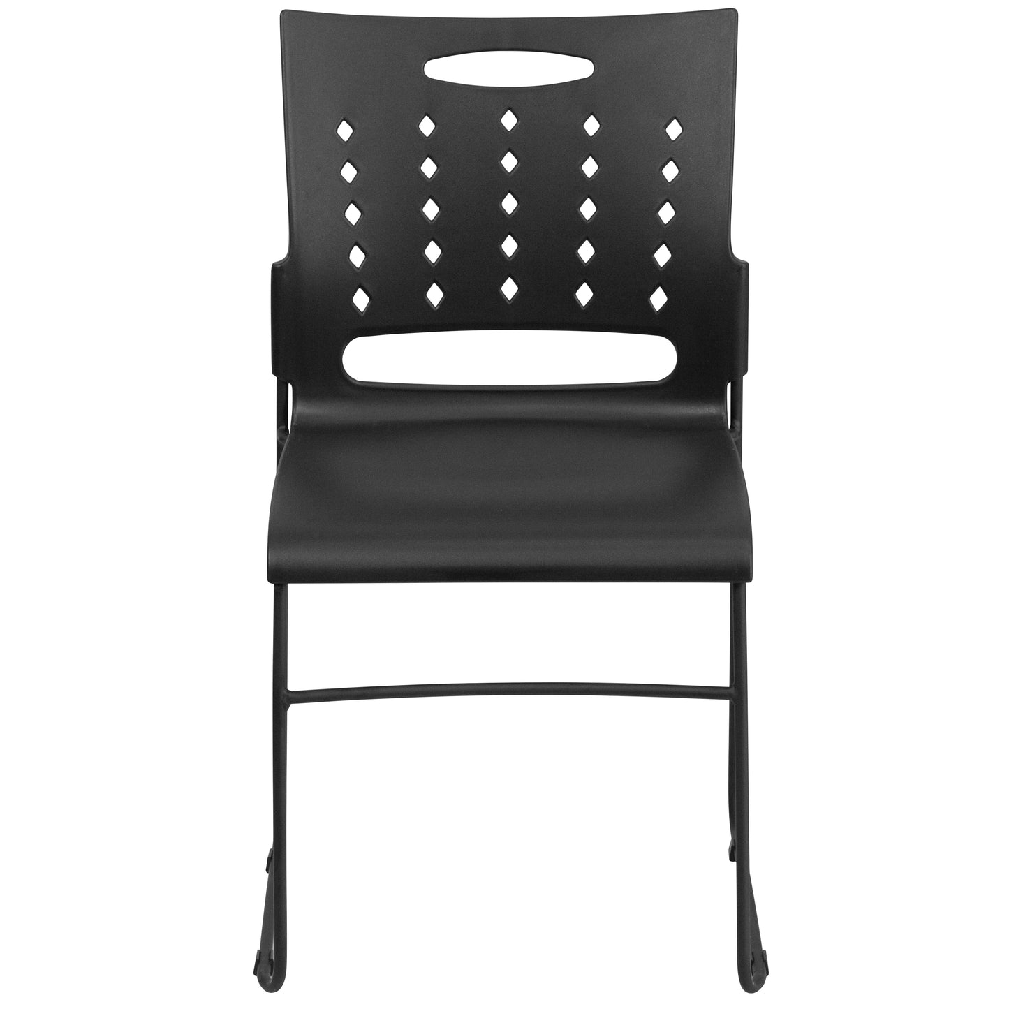 HERCULES Series 881 lb. Capacity Black Sled Base Stack Chair with Air-Vent Back Black