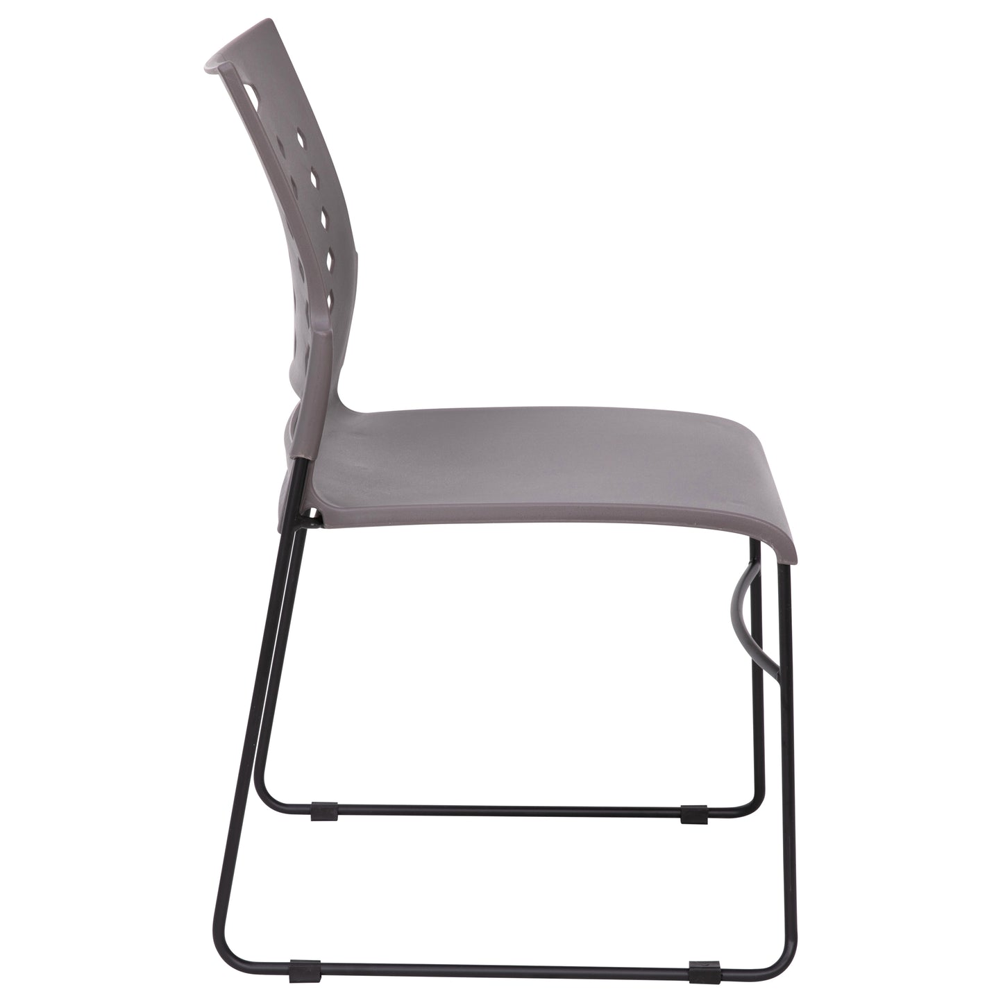 HERCULES Series 881 lb. Capacity Gray Sled Base Stack Chair with Air-Vent Back Gray