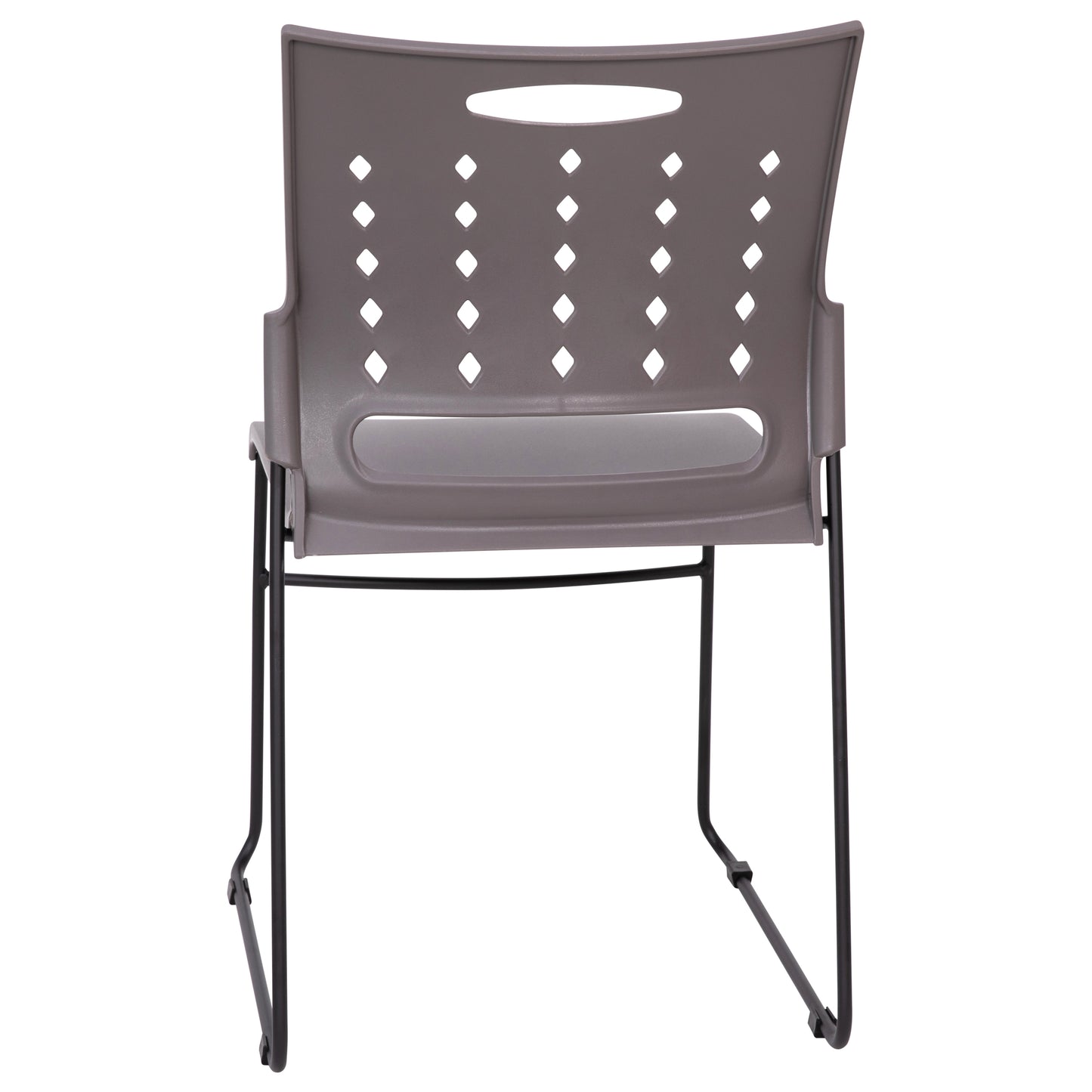 HERCULES Series 881 lb. Capacity Gray Sled Base Stack Chair with Air-Vent Back Gray