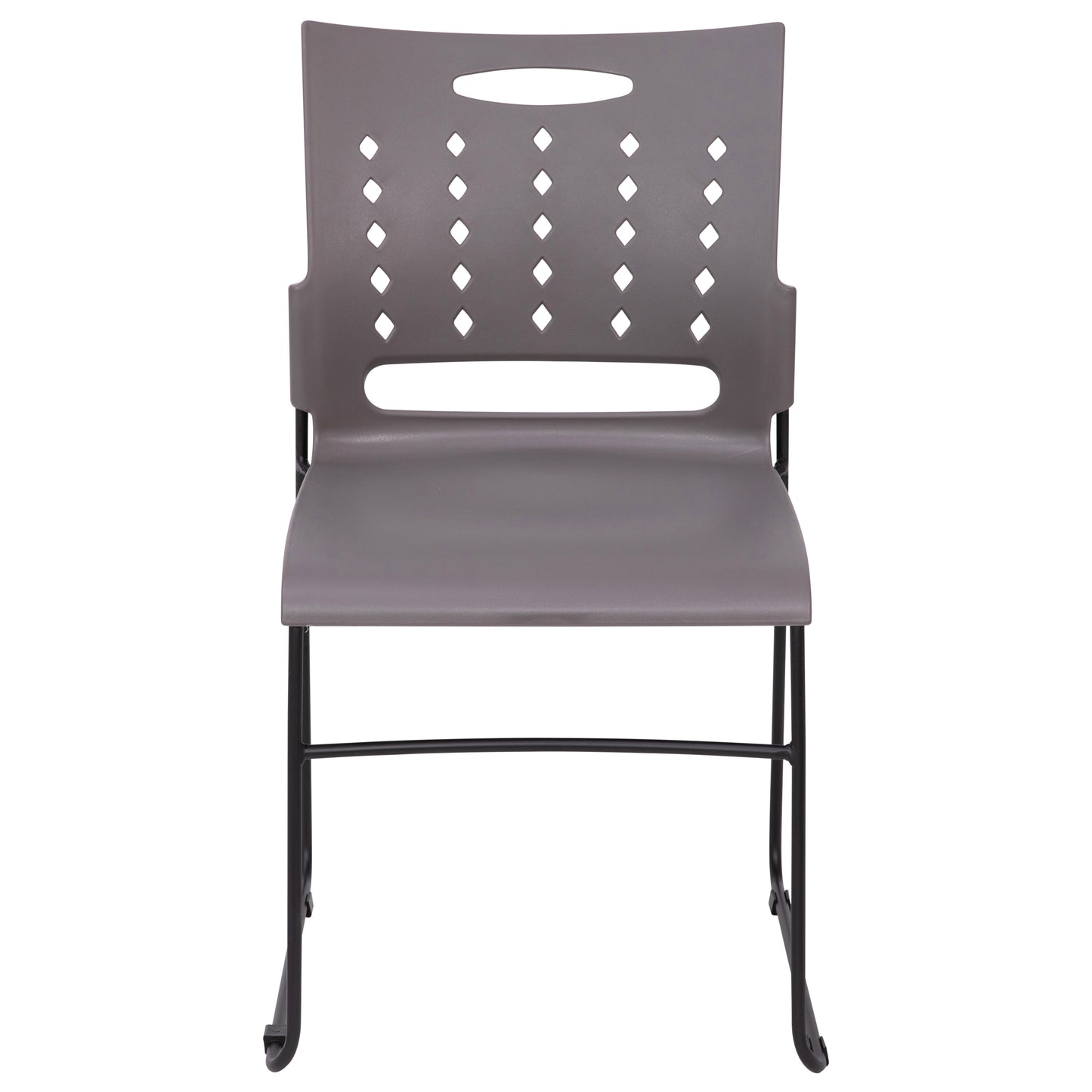 HERCULES Series 881 lb. Capacity Gray Sled Base Stack Chair with Air-Vent Back Gray